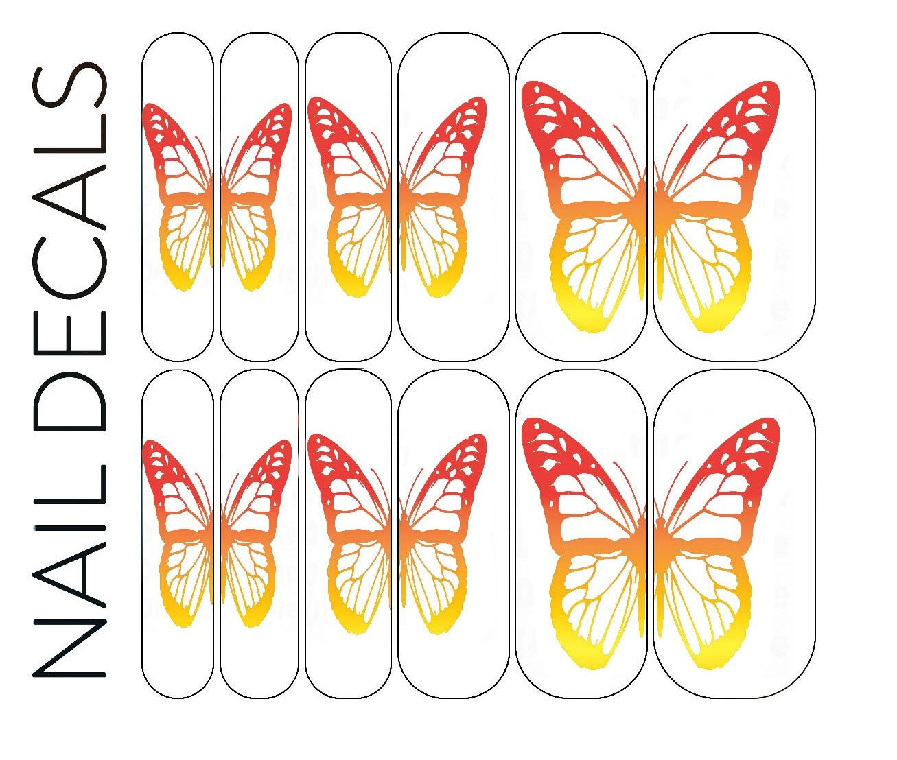 Waterslide Nail Decals  Fire Butterflies – DIPPY COW NAILS
